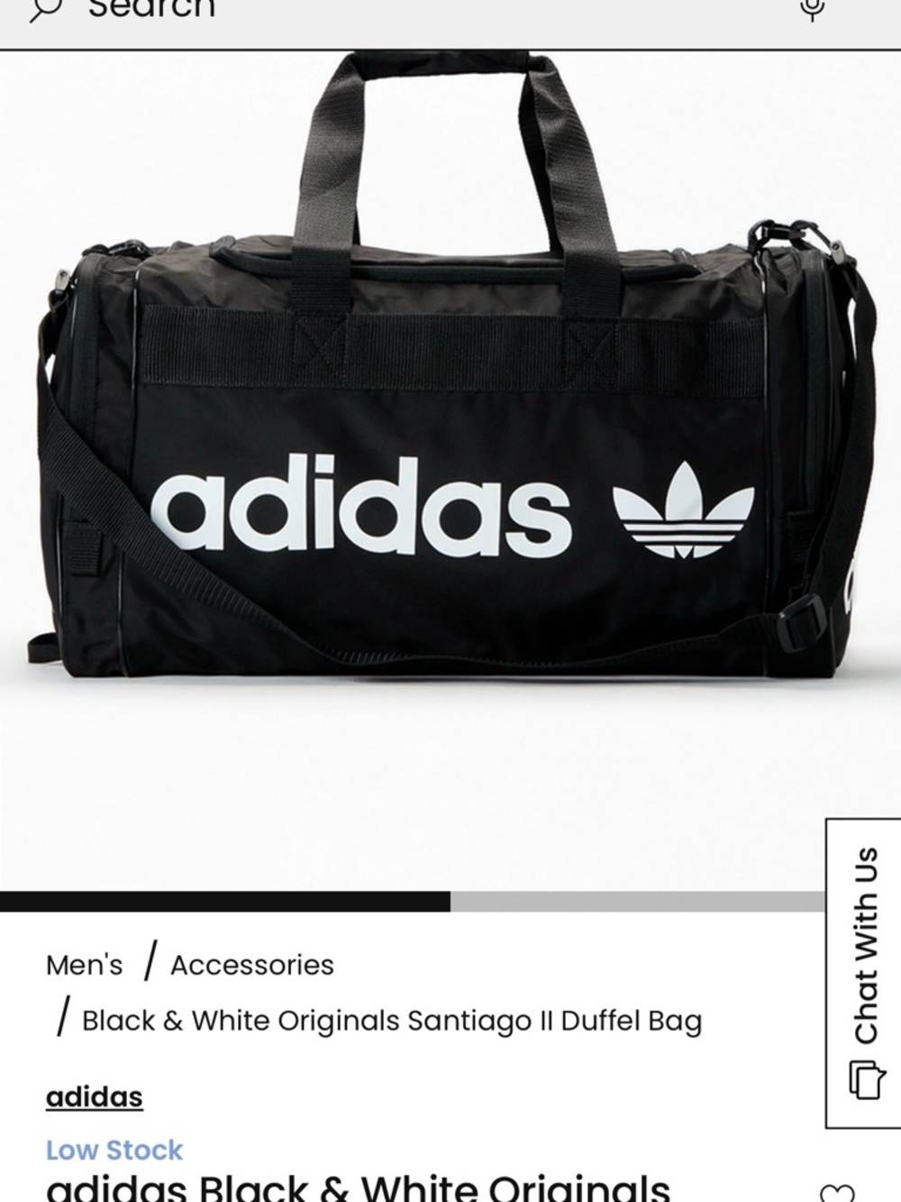 adidas Originals Black & White Duffel Bag
